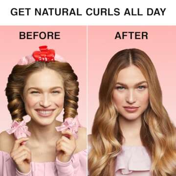 Hello Kitty x Kitsch XL Satin Heatless Curling Set- Hair Curler To Sleep In for Frizz-Free, Soft Curls | Comes with Bow Shape Design Hair Claw and Satin Scrunchies, 4Pc Set