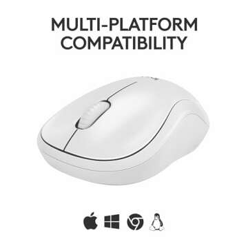 Logitech M240 Silent Bluetooth Mouse, Wireless, Compact, Portable, Smooth Tracking, 18-Month Battery, for Windows, macOS, ChromeOS, Compatible with PC, Mac, Laptop, Tablets - Off White