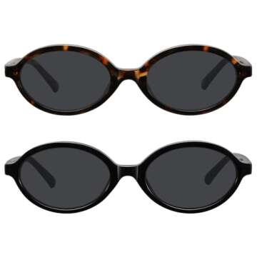 WOWSUN Retro Oval Sunglasses Womens Trendy Sun Glasses Sunnies UV400 Protection