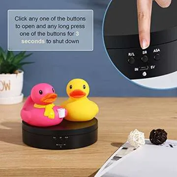 Hicarer Rotating Display Stand 360 Degree Motorized Rotating Turntable Display Stand with USB Power Cable for Photography Products and Shows, Black (PVC)