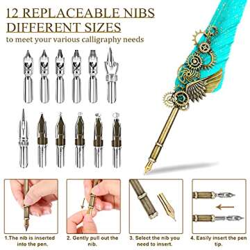 AIYNC Feather Calligraphy Pen Ink Set - Artisanal Writing Experience