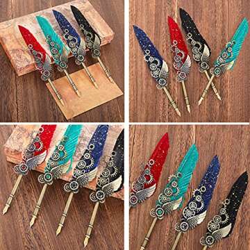 AIYNC Feather Calligraphy Pen Ink Set - Artisanal Writing Experience