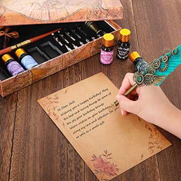 AIYNC Feather Calligraphy Pen Ink Set - Artisanal Writing Experience