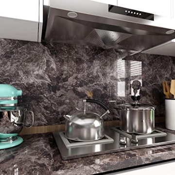 LACHEERY Black Sandstone Marble Contact Paper - Stylish Upgrade