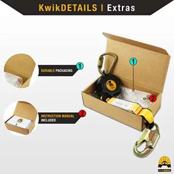 KwikSafety - Charlotte, NC - Cobra Web 10' Self Retracting Lifeline [NO Tangle + External Shock Absorber] Class A SRL ANSI OSHA Retractable Fall Arrest Construction Roofing PPE Gear