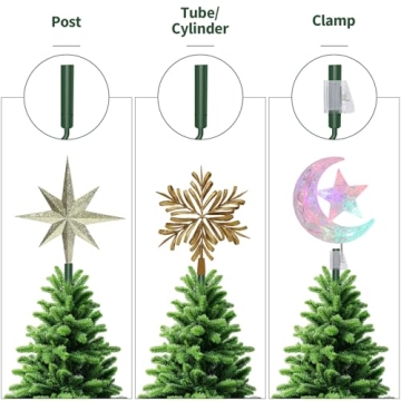 Universal Christmas Tree Topper Holder with Adjustable Lock