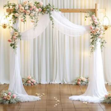 Wedding Arch Draping Fabric White Arch Drapes Sheer Backdrop Curtain for Ceremony Wedding Arches Decor 19Ft Length x 28" Width 1 Panel