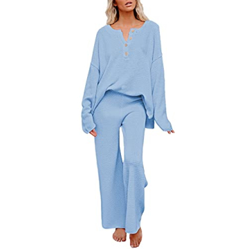 Stylish Matching Sweater Sets Women 2 Piece Pajama Set
