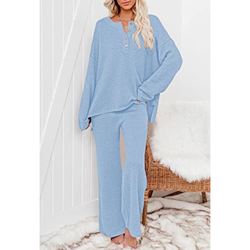 Stylish Matching Sweater Sets Women 2 Piece Pajama Set