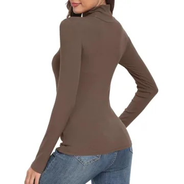 Gembera Women's Stylish Long Sleeve Turtleneck Top
