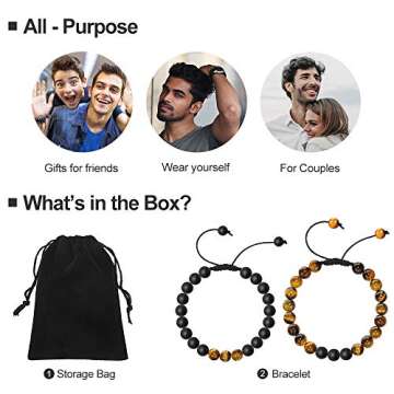 M MOOHAM Natural Stone Bracelets for Men - Stylish & Unique Gifts