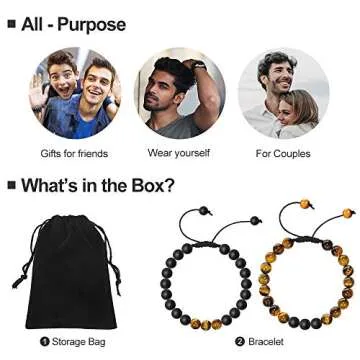 M MOOHAM Natural Stone Bracelets for Men - Stylish & Unique Gifts