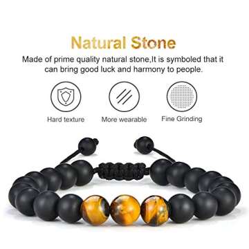 M MOOHAM Natural Stone Bracelets for Men - Stylish & Unique Gifts