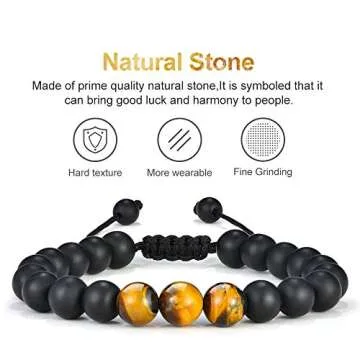 M MOOHAM Natural Stone Bracelets for Men - Stylish & Unique Gifts