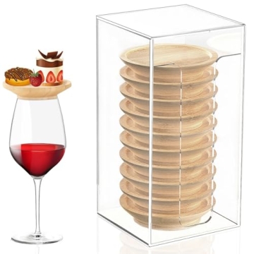 Pahdecor 10pcs Wine Glass Charcuterie Topper and Acrylic Storage Box, Bamboo Wine Glass Charcuterie ...