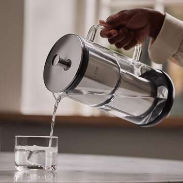 aarke Glass Water Pitcher with Stainless Steel Filter