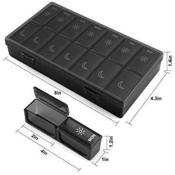 7 Day AM PM Pill Organizer for Vitamins and Supplements