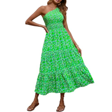 BTFBM Women's Floral One Shoulder Summer Dress - Elegant & Stylish