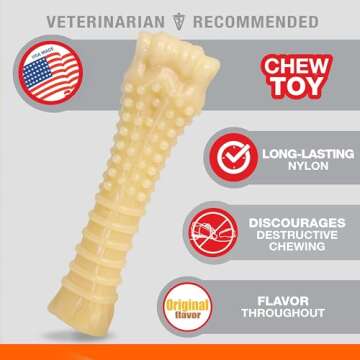 Nylabone Textured Knuckle Bone Power Chew Toy for Dogs, Durable & Tough Dog Toys for Aggressive Chew...