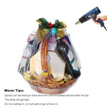 LazyMe Extra Large Jumbo Shrink Wrap Bags Cellophane Bags for Gift Baskets - 40x47 Inch Christmas Basket Bags (5 pcs, XXXL)