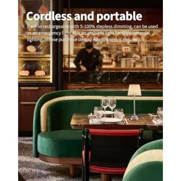 KDG Cordless LED Table Lamp Set of 2, Rechargeable & Dimmable