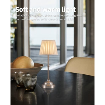 KDG Cordless LED Table Lamp Set of 2, Rechargeable & Dimmable