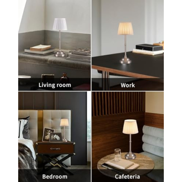 KDG Cordless LED Table Lamp Set of 2, Rechargeable & Dimmable