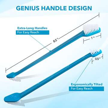 BOSHEL 3 Pc Dog Toothbrush - 2 Dog Tooth Brush + Dog Finger Toothbrush, Dual Headed Toothbrush For Dogs, Dog & Cat Toothbrush For Small & Large Breeds, Dog Tooth Brushing Kit, Puppy Toothbrush For Pet