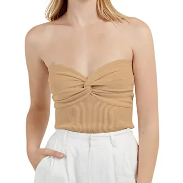 Stylish SAFRISIOR Twist Front Knit Tube Top for Women