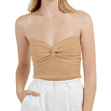 Stylish SAFRISIOR Twist Front Knit Tube Top for Women