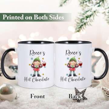 Christmas Coffee Mugs Personalized Name Christmas Mug Kids Christmas Hot Chocolate Mug 11 oz Ceramic...