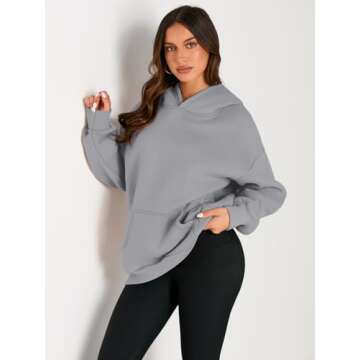 Trendy Queen Womens Oversized Hoodies Fleece Sweatshirts Long Sleeve Sweaters Pullover Fall Outfits ...