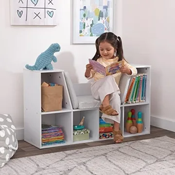 KidKraft Wooden Bookcase with Cozy Reading Nook