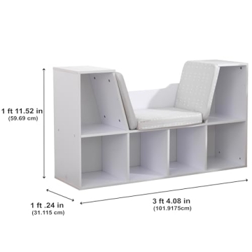 KidKraft Wooden Bookcase with Cozy Reading Nook