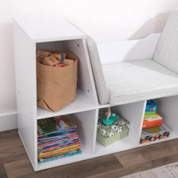 KidKraft Wooden Bookcase with Cozy Reading Nook