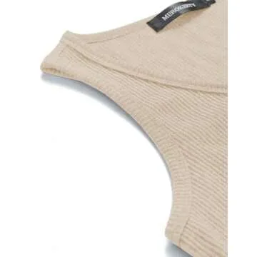 MEROKEETY Women's V Neck Tank Tops Summer Sleeveless Ribbed Button Casual Henley Shirts, Almond, S