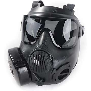 M50 Airsoft Protective Gas Mask Tactical, Full Face Eye Protection Goggles Dummy Toxic Skull Gas Mas...
