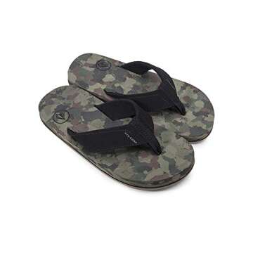 Volcom Victor Flip Flop Sandal for Big Kids in Dark Camo