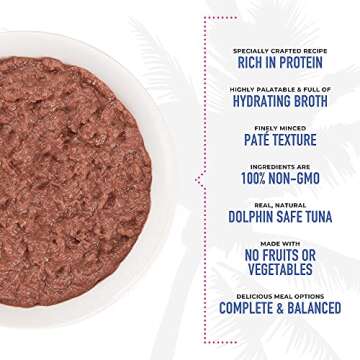 Tiki Cat Grill Pâté, Tuna & Crab, High-Protein and 100% Non-GMO Ingredients, Wet Finely Minced Cat Food for All Life Stages, 2.8 oz. Cans (Pack of 12)