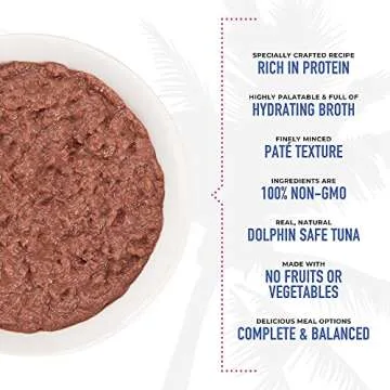 Tiki Cat Grill Pâté, Tuna & Crab, High-Protein and 100% Non-GMO Ingredients, Wet Finely Minced Cat Food for All Life Stages, 2.8 oz. Cans (Pack of 12)