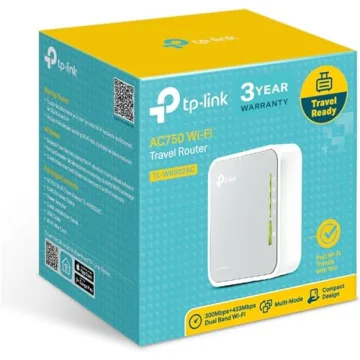 Compact TP-Link AC750 Travel Router with Dual Band Wi-Fi
