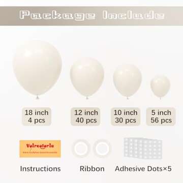 Voircoloria White Sand Balloons Set for Any Occasion