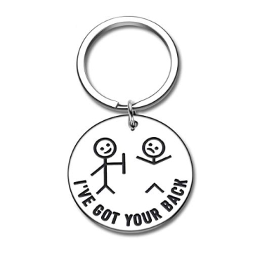 Octamber Funny Gifts Best Friend Keychain for Friends BFF Besties Companion I Got Your Back Stick Fi...