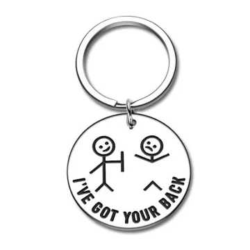 Octamber Funny Gifts Best Friend Keychain for Friends BFF Besties Companion I Got Your Back Stick Fi...