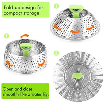 Consevisen Vegetable Steamer Basket for Cooking Food, Stainless Steel Veggie Steam Basket for Pot, F...