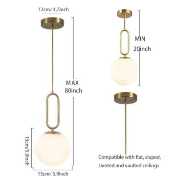 Wireless Pendant Lights Battery Operated Set of 2,USB Rechargeable Hanging Light with Remote Timer,M...