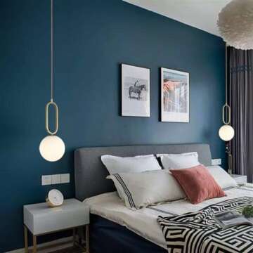 Wireless Pendant Lights Battery Operated Set of 2,USB Rechargeable Hanging Light with Remote Timer,Modern Globe Glass Gold Pendant Lighting Fixture for Bedroom Kitchen Island Dining Room