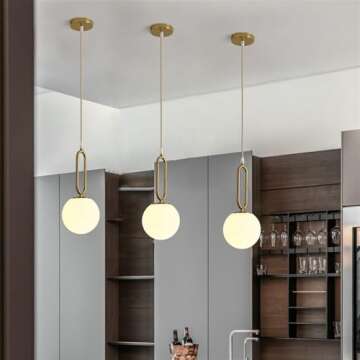 Wireless Pendant Lights Battery Operated Set of 2,USB Rechargeable Hanging Light with Remote Timer,Modern Globe Glass Gold Pendant Lighting Fixture for Bedroom Kitchen Island Dining Room