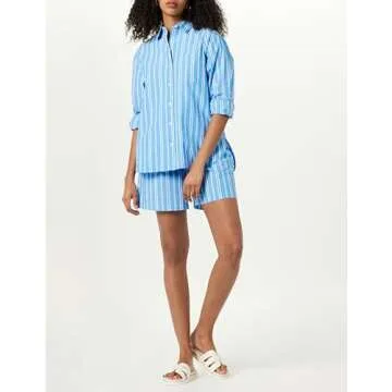 The Drop Women's Kendra Poplin Loose-Fit Long Shirt