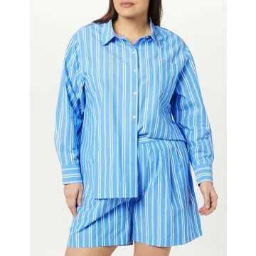 The Drop Women's Kendra Poplin Loose-Fit Long Shirt